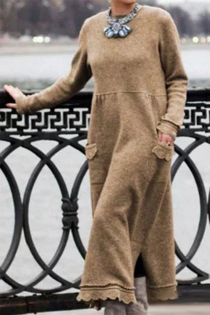 CM | Vestido largo de jersey con bolsillos