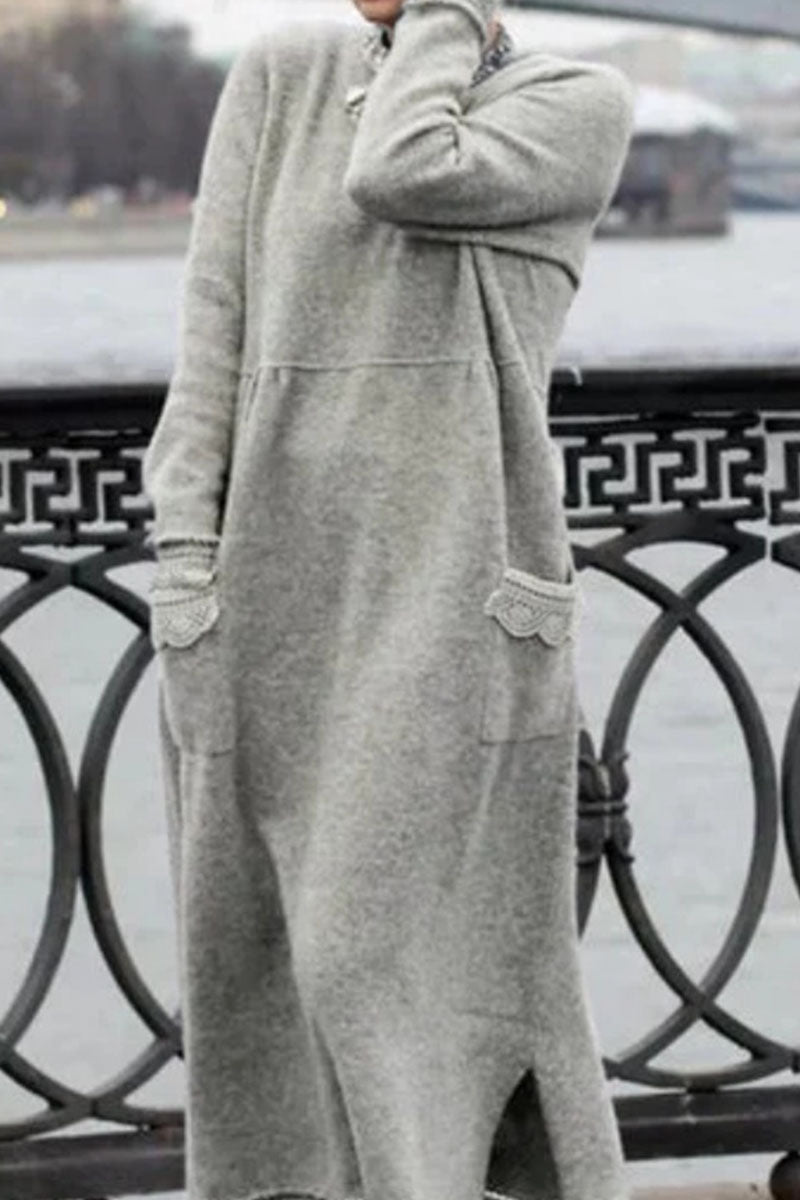 CM | Vestido largo de jersey con bolsillos
