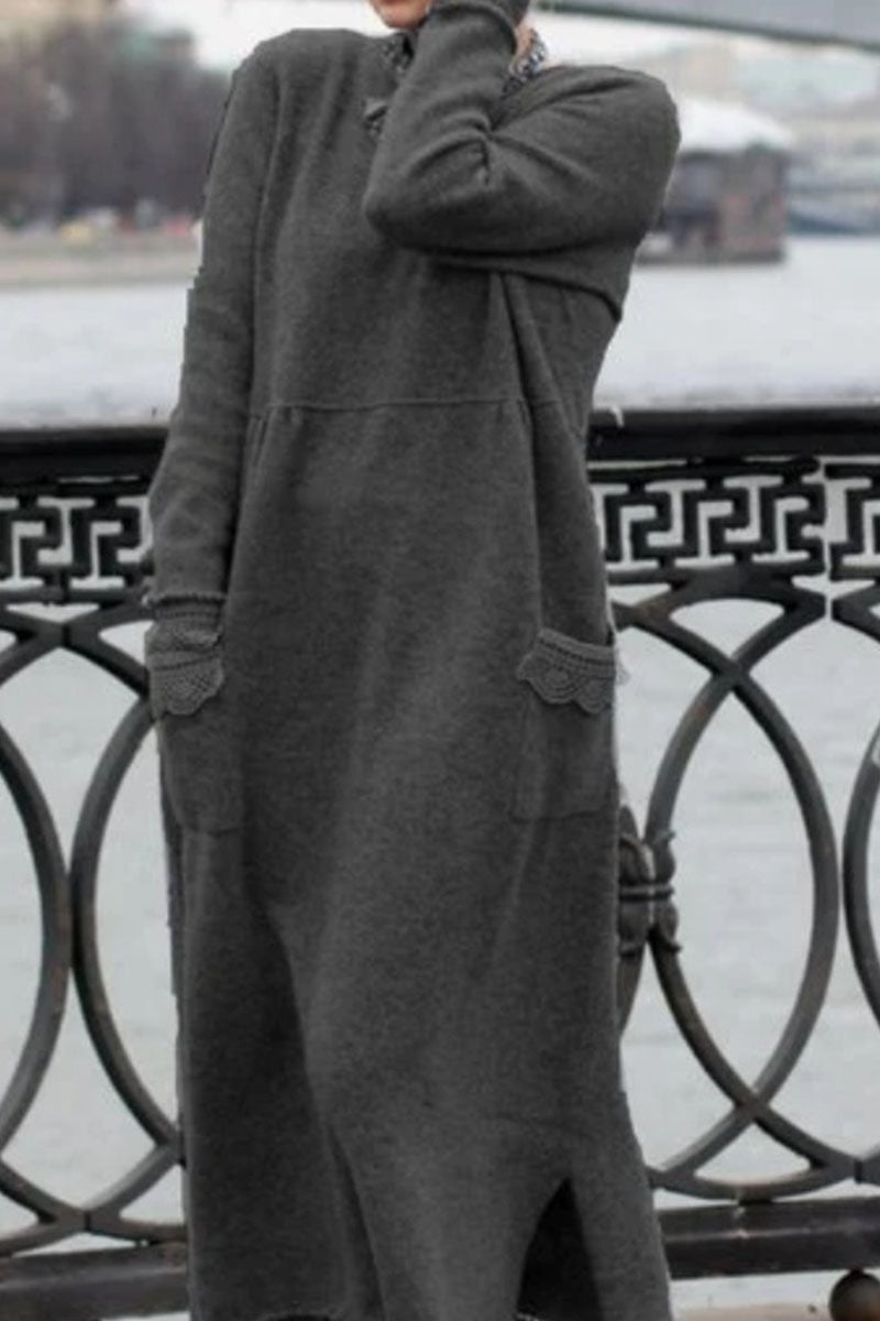 CM | Vestido largo de jersey con bolsillos