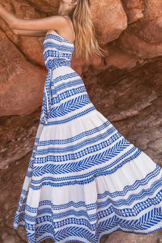 CM | Vestido largo con estampados fluidos