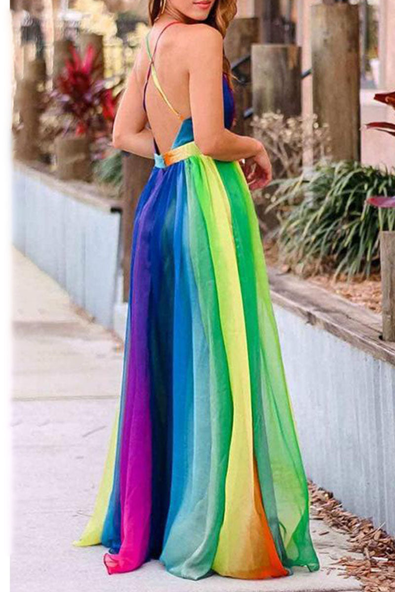 CM | Vestido largo fluido multicolor