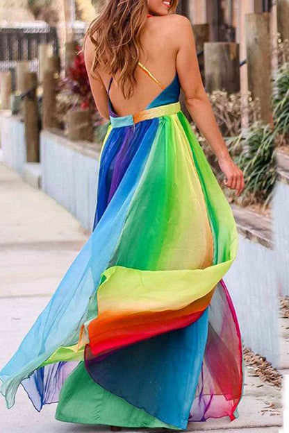 CM | Vestido largo fluido multicolor