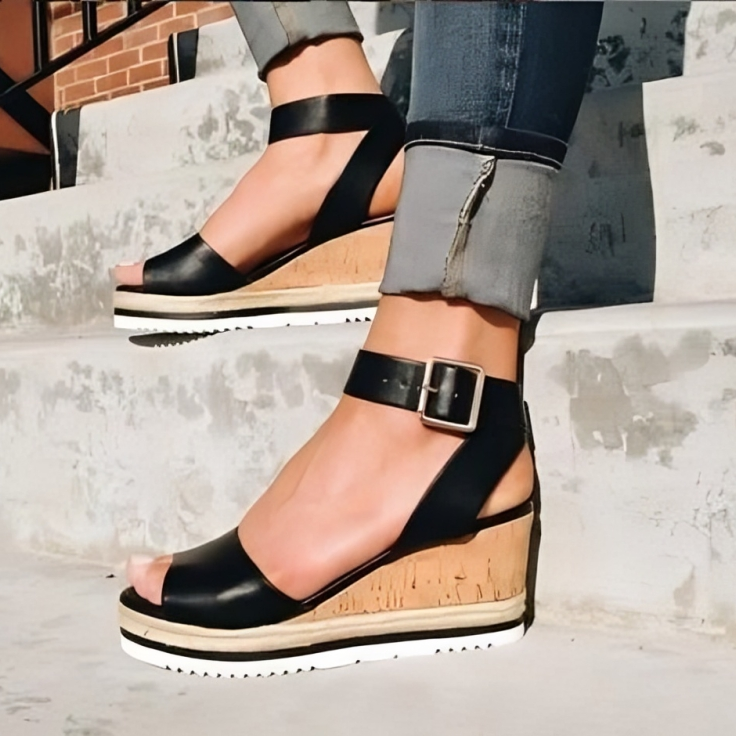 CM | | Elegantes sandalias con tacón de cuña