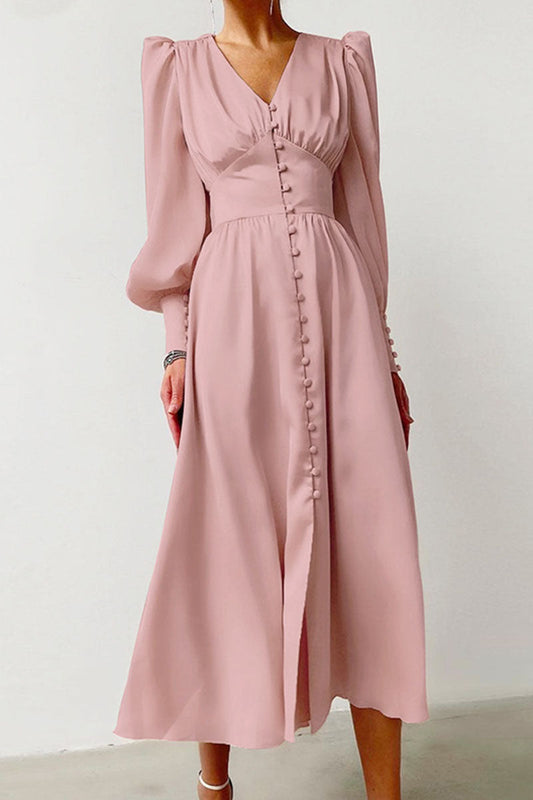 CM | Vestido largo de satén con cinturón