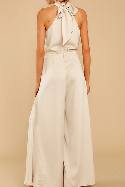 CM | Fashion Casual Solid Patchwork Halter Loose Jumpsuits (5 Colores)