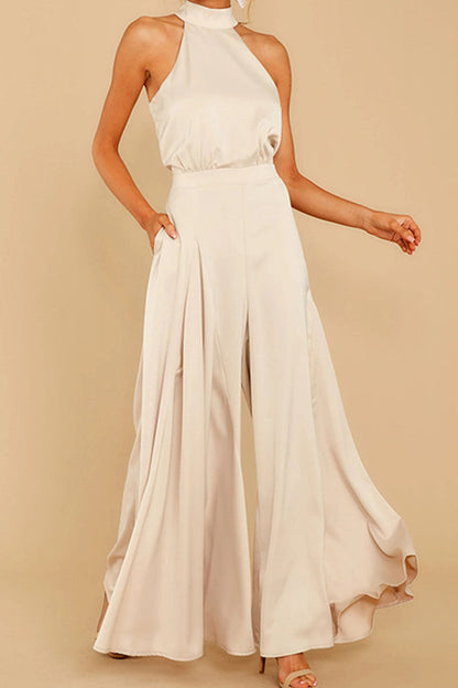 CM | Fashion Casual Solid Patchwork Halter Loose Jumpsuits (5 Colores)