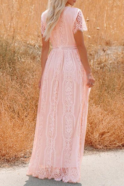 CM | Vestido largo de encaje guipur