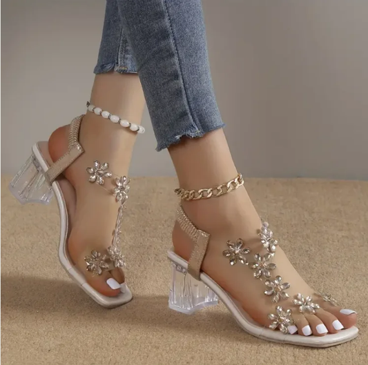 CM | Tacones florales de strass