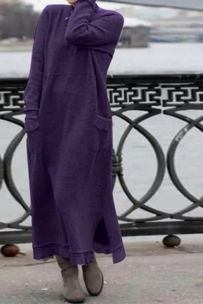 CM | Vestido largo de jersey con bolsillos