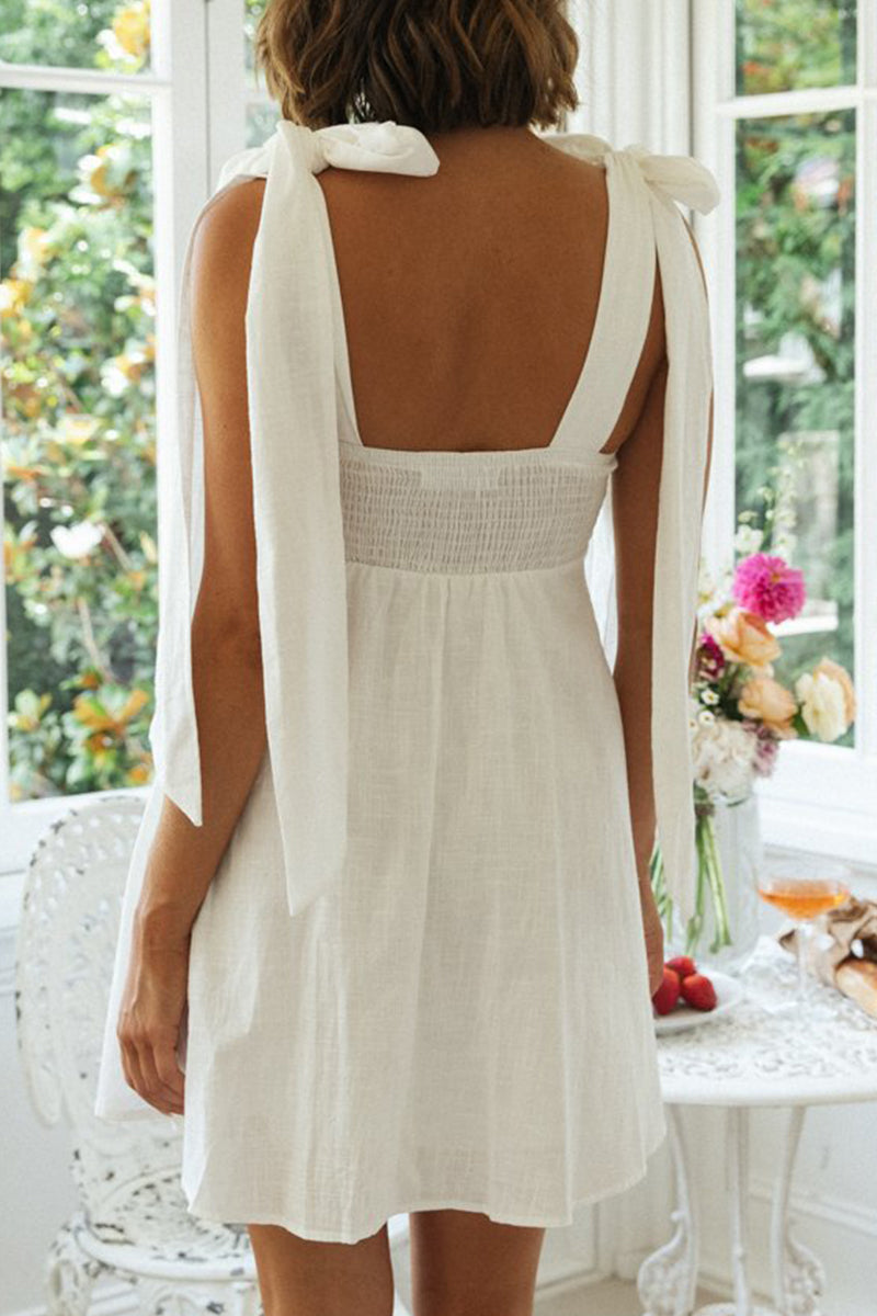 CM | Mini vestido lazos de lino