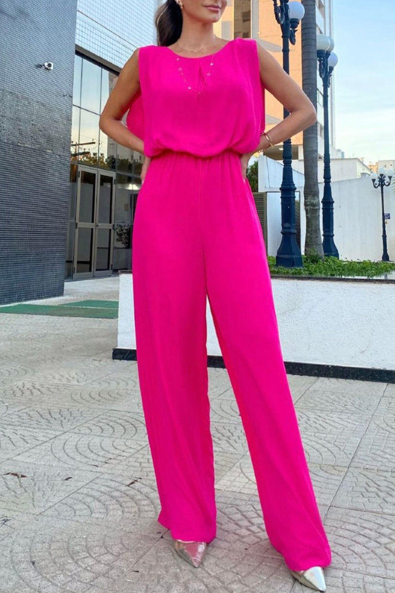 CM | Casual Street Color Sólido Cuello O Monos Sueltos
