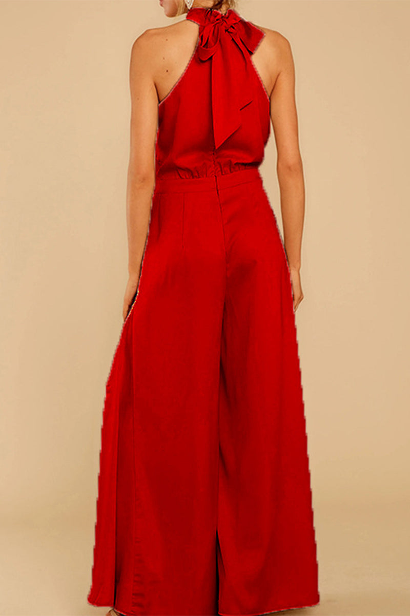 CM | Fashion Casual Solid Patchwork Halter Loose Jumpsuits (5 Colores)