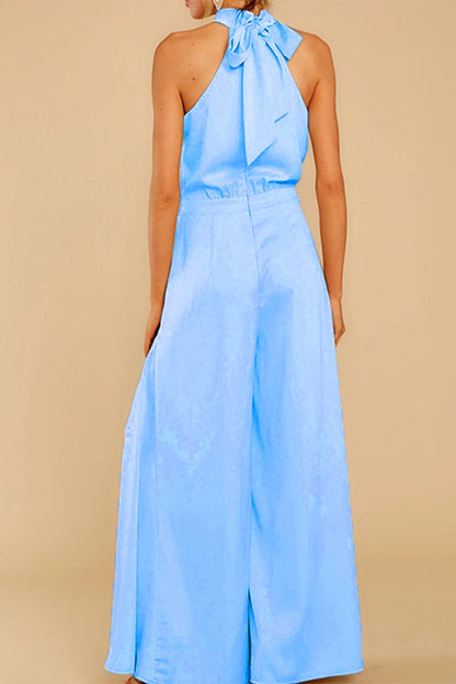 CM | Fashion Casual Solid Patchwork Halter Loose Jumpsuits (5 Colores)