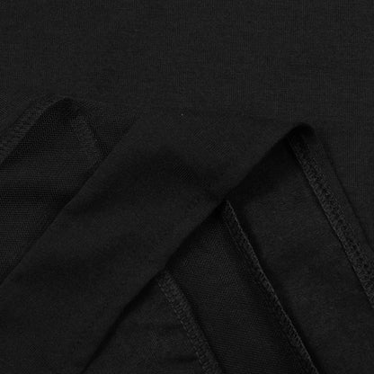 CM | Minivestido negro de mujer con mangas cortas de encaje