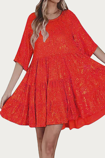 CM | Vestido corto de lentejuelas con volantes