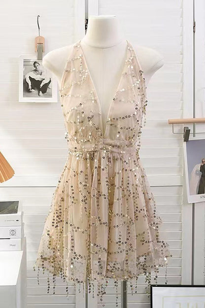 CM | Mini vestido de tul brillante
