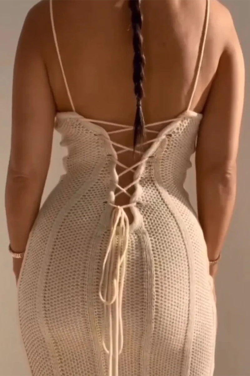 CM | Vestido largo de punto elástico
