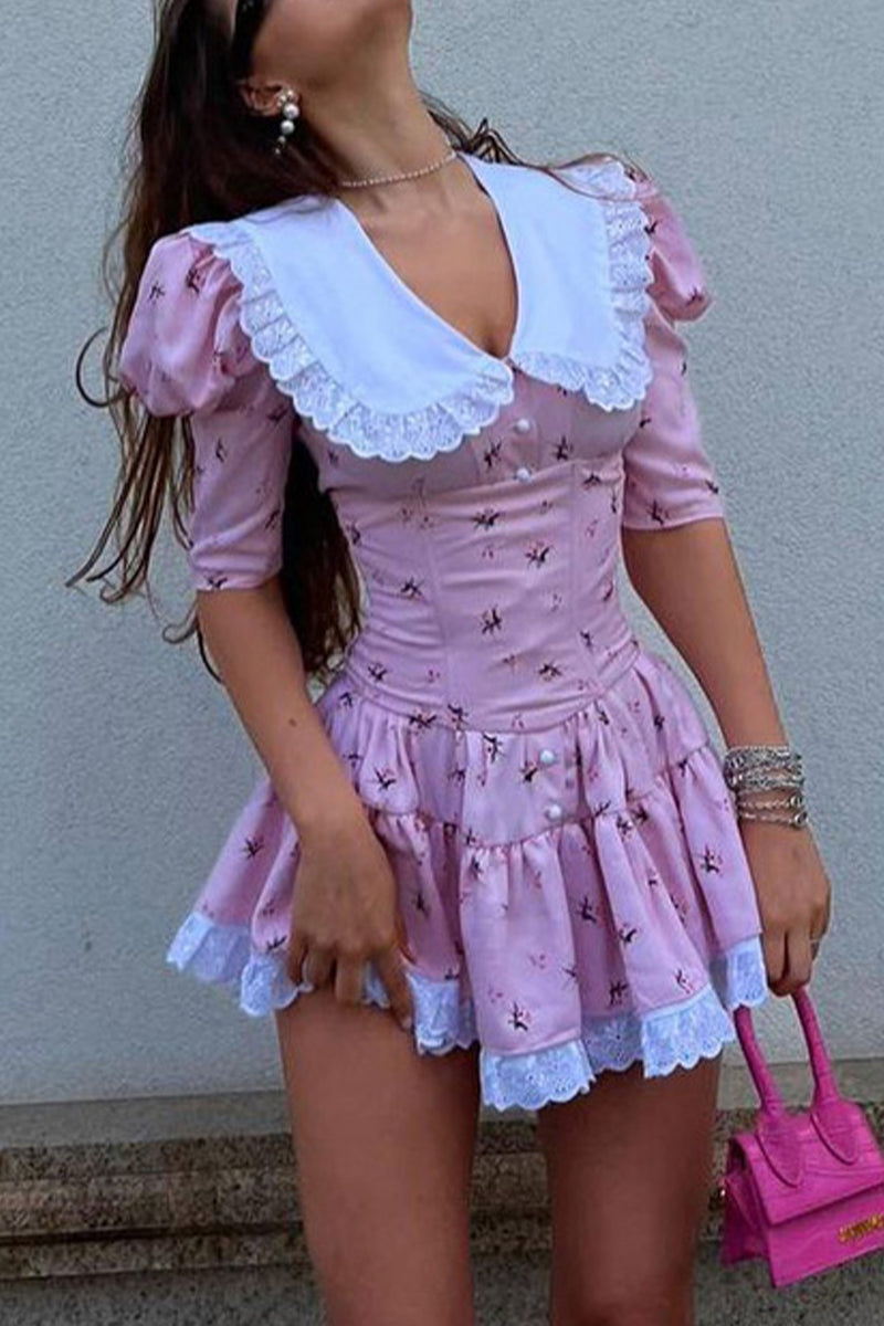 CM | Mini vestido con cuello Claudine en look retro