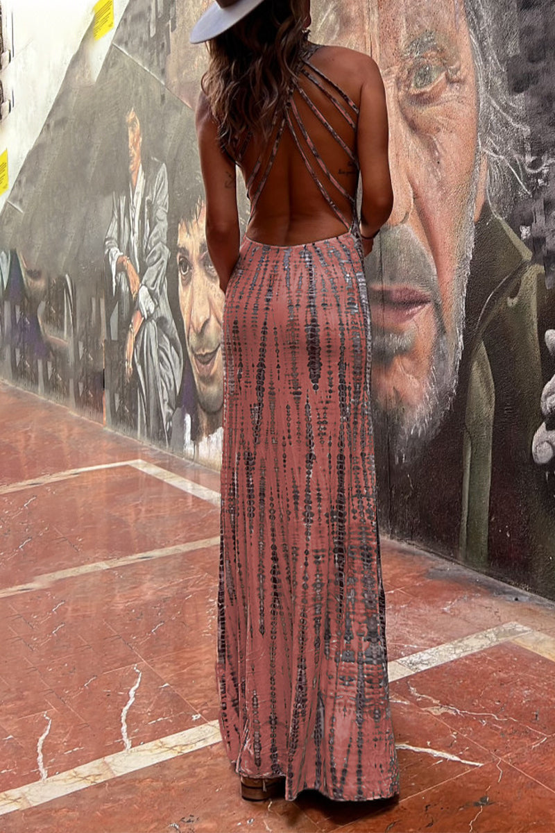 CM | Vestido largo con rayas verticales