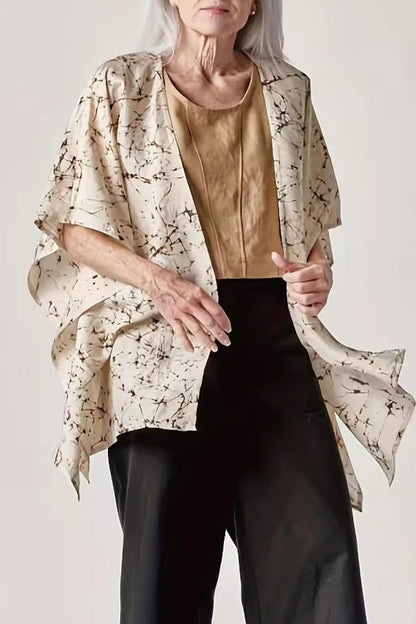 CM | Blusas con cuello en V y estampado geométrico Patchwork
