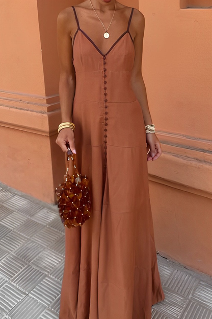 CM | Vestido largo con botones decorativos
