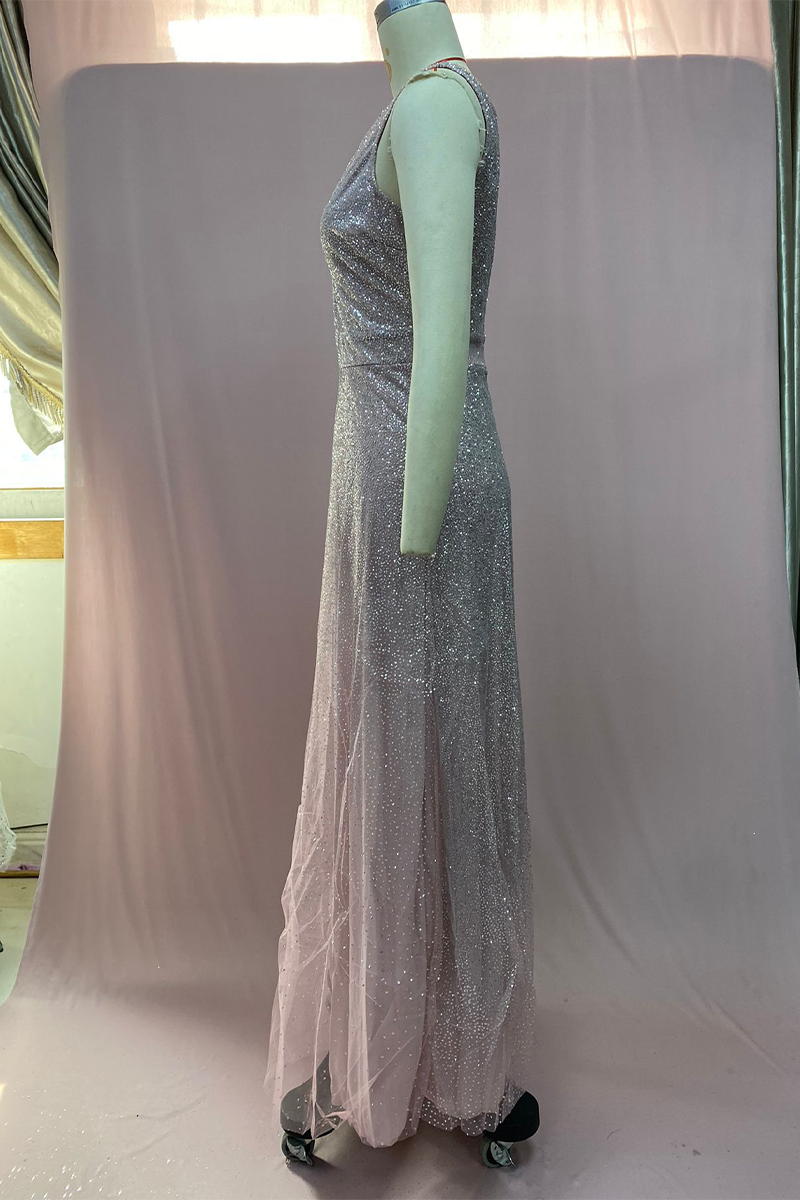 CM | Vestido largo con refinadas lentejuelas