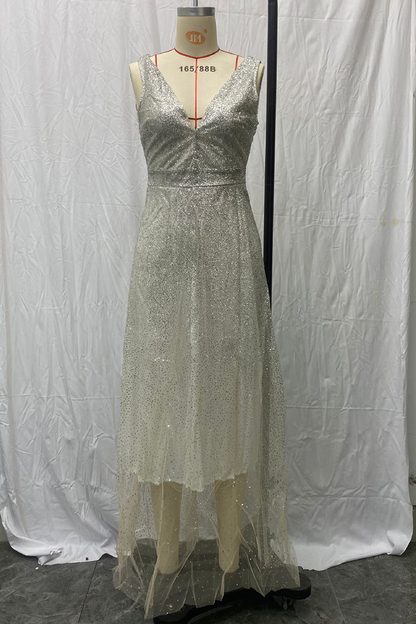 CM | Vestido largo con refinadas lentejuelas