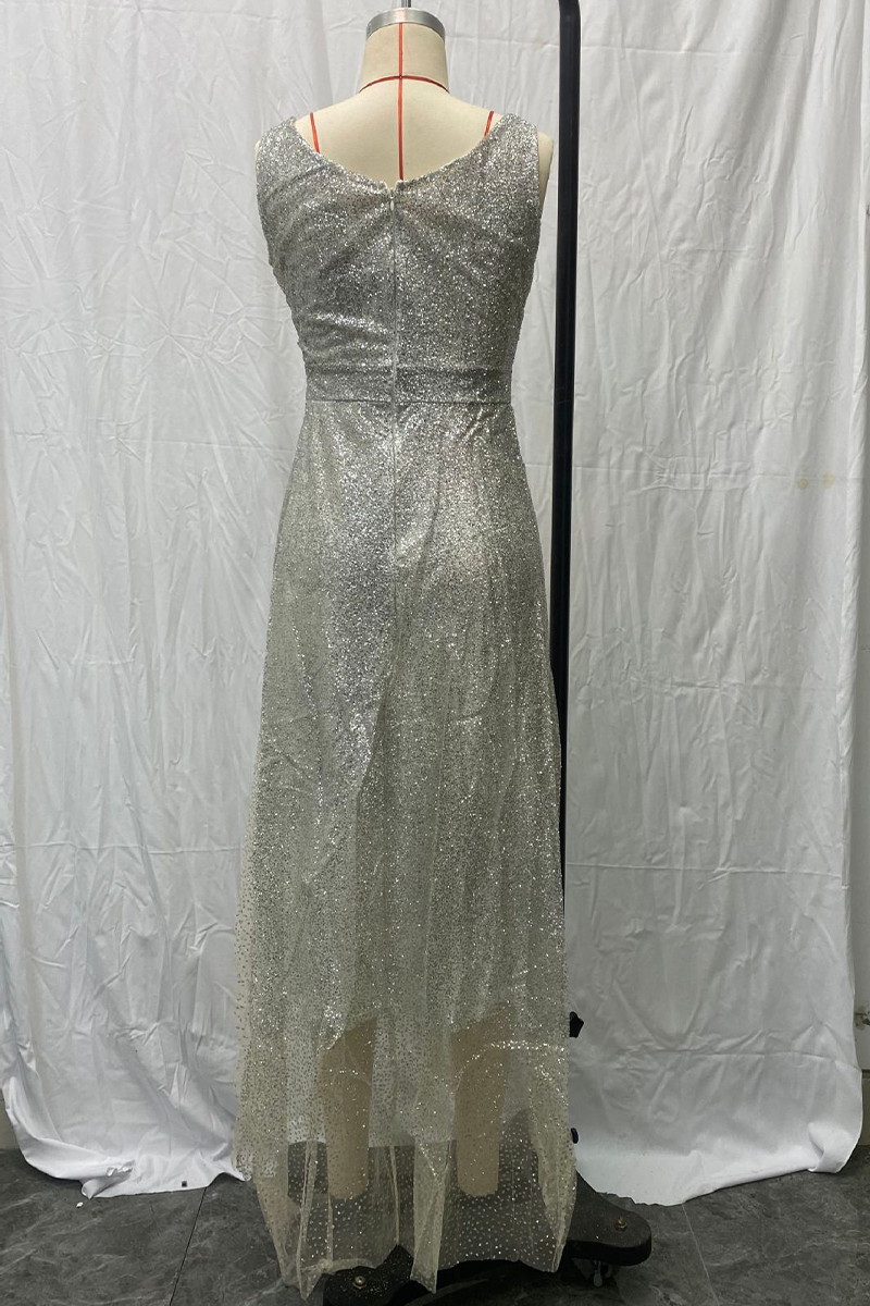 CM | Vestido largo con refinadas lentejuelas