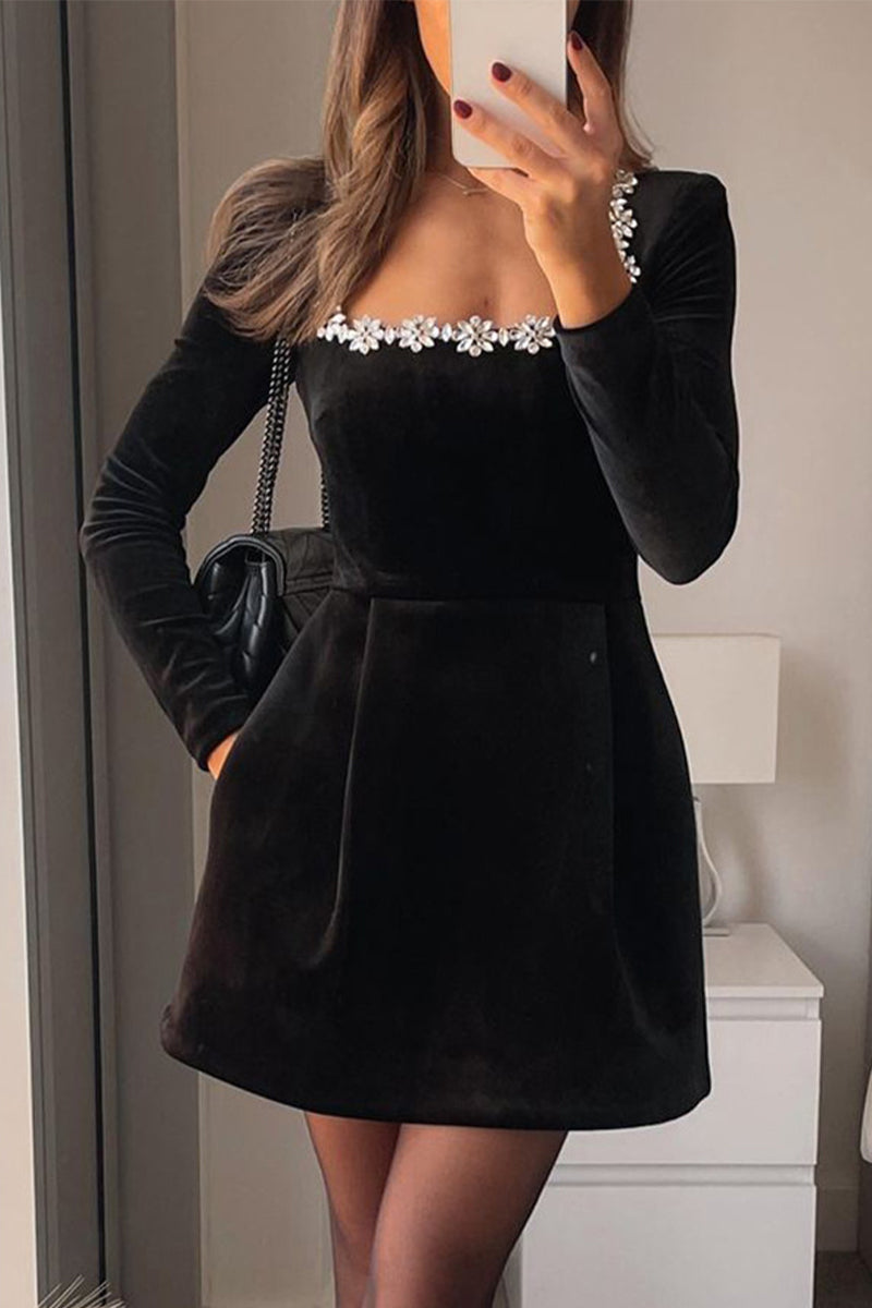 CM | Minivestido de terciopelo con estampado floral