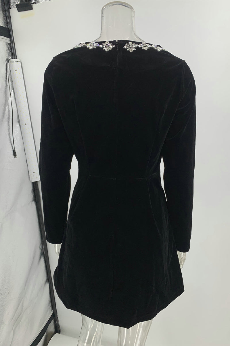 CM | Minivestido de terciopelo con estampado floral