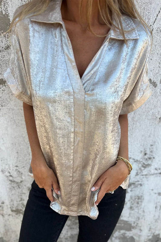 CM | Blusas con cuello vuelto y estampado bronceado (5 colores)