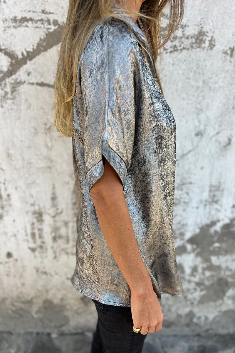 CM | Blusas con cuello vuelto y estampado bronceado (5 colores)