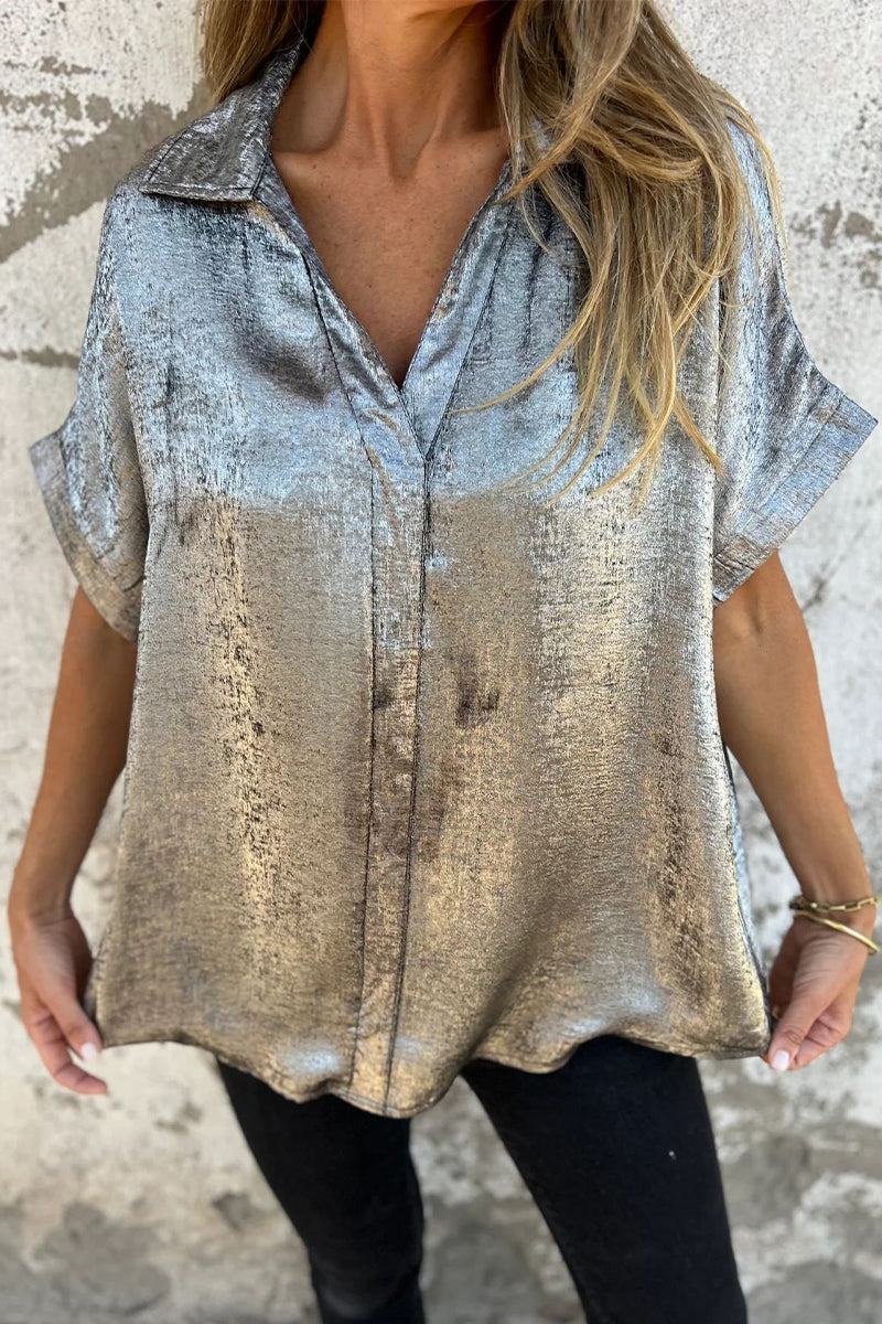CM | Blusas con cuello vuelto y estampado bronceado (5 colores)