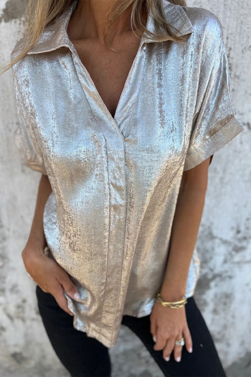 CM | Blusas con cuello vuelto y estampado bronceado (5 colores)
