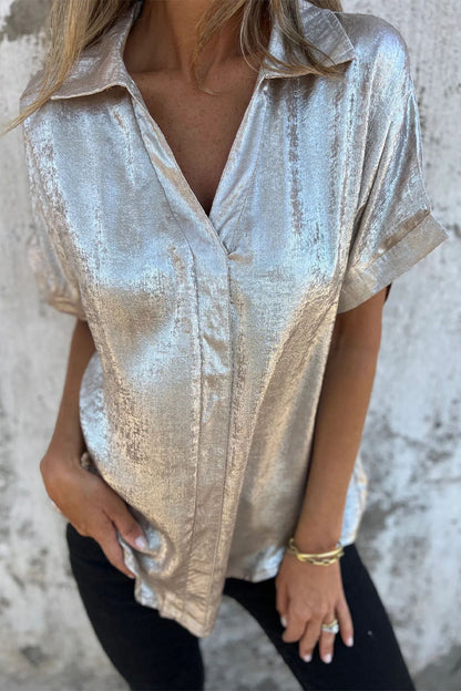 CM | Blusas con cuello vuelto y estampado bronceado (5 colores)