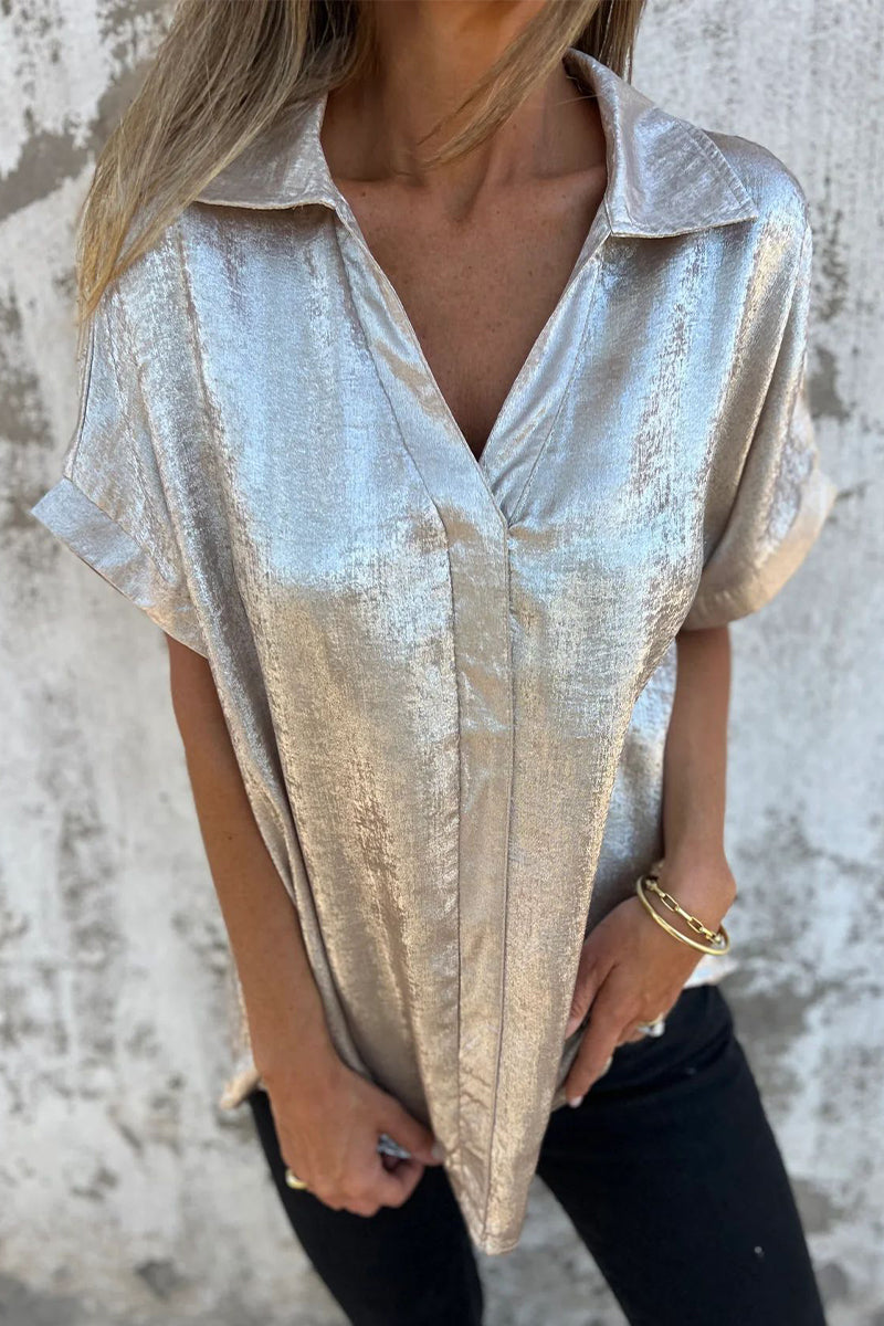 CM | Blusas con cuello vuelto y estampado bronceado (5 colores)