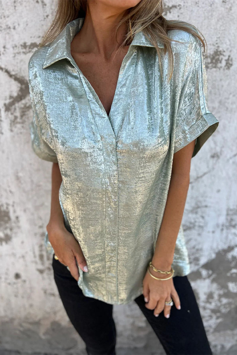 CM | Blusas con cuello vuelto y estampado bronceado (5 colores)