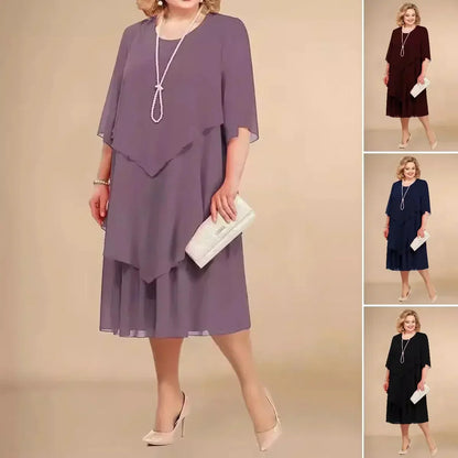CM | VESTIDO MIDI CON DOBLADILLO EN CAPAS.
