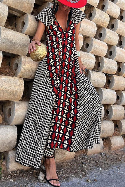 CM | MARIN ROJO-NEGRO, VESTIDO LARGO