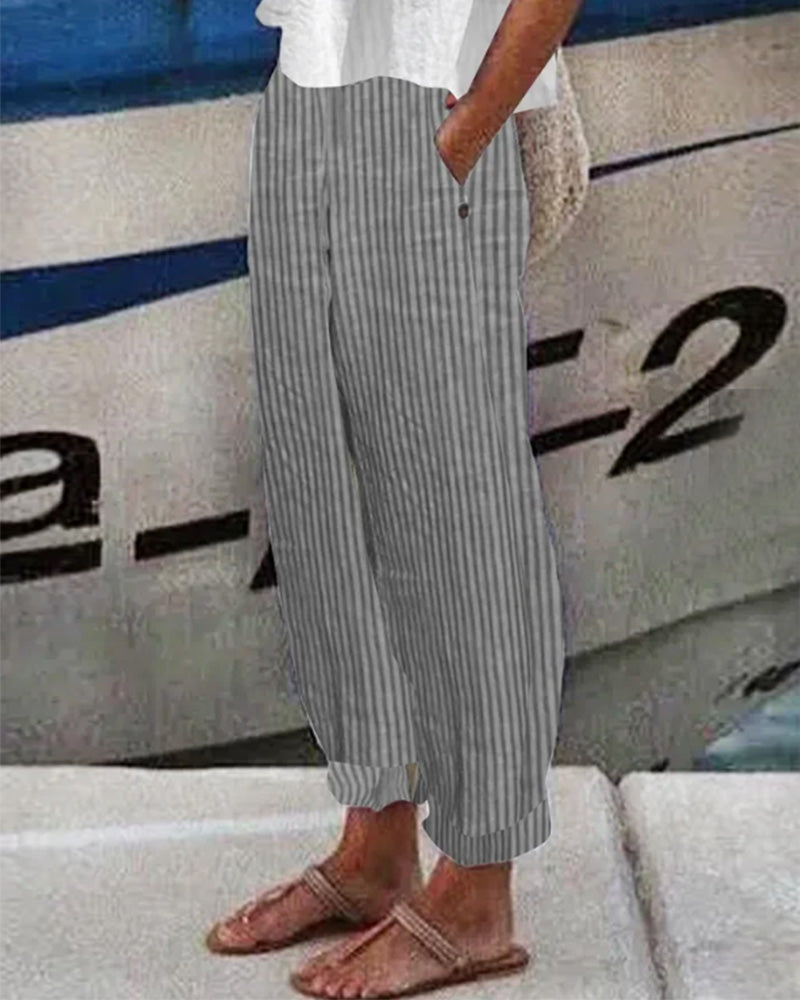 CM | Pantalones sueltos a rayas