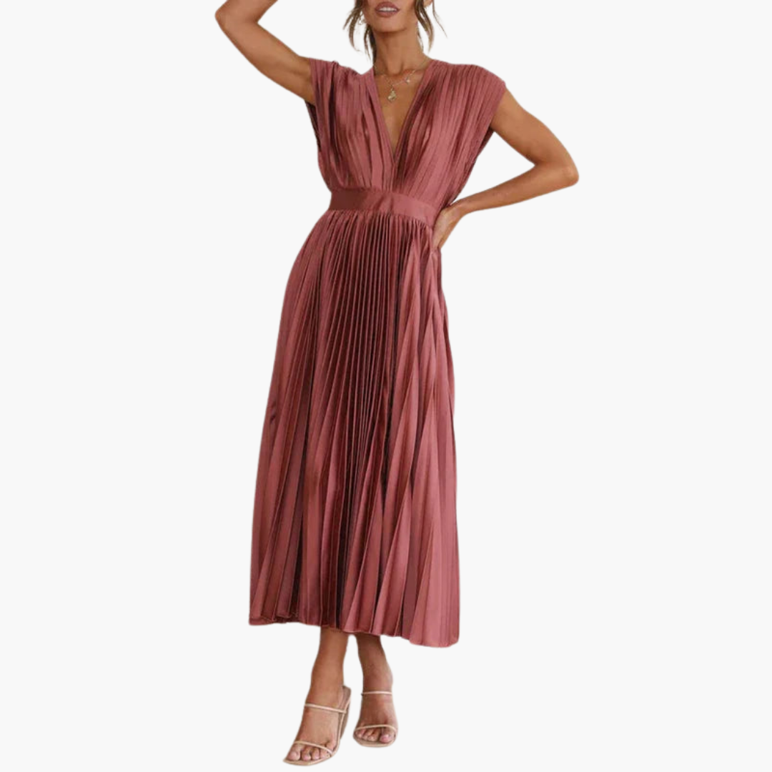 CM | Vestido midi floral con mangas abullonadas