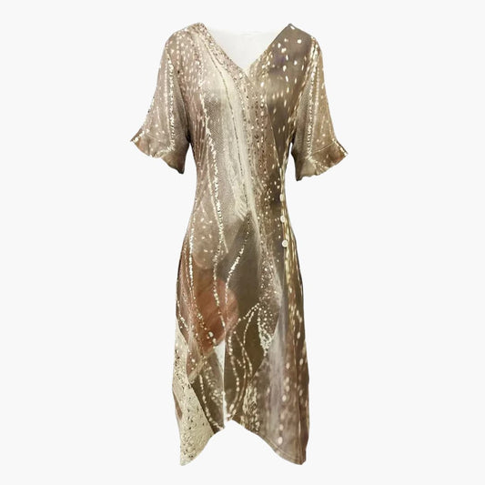 CM | Vestido largo de mujer con estampado floral y cintura recortada