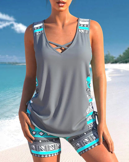 CM | Tankini con estampado geométrico