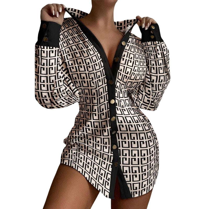 CM | Blusa de moda con tapeta de botones para mujer