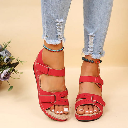 CM | - Sandalias romanas para mujer con cierre de velcro