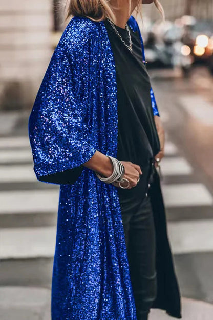CM | Kimono de lentejuelas con mangas de campana Disco glamour