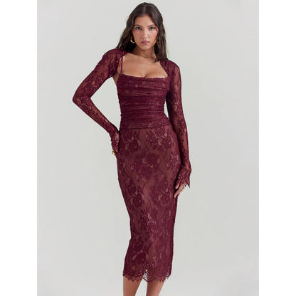 CM | Elegante Estampado Sexy Vestido Largo Para Mujer