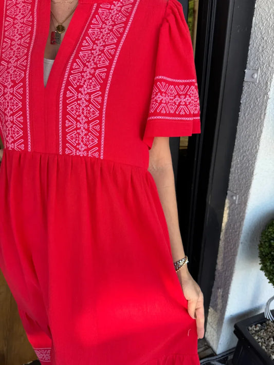 CM | Vestido largo bohemio con escote en V