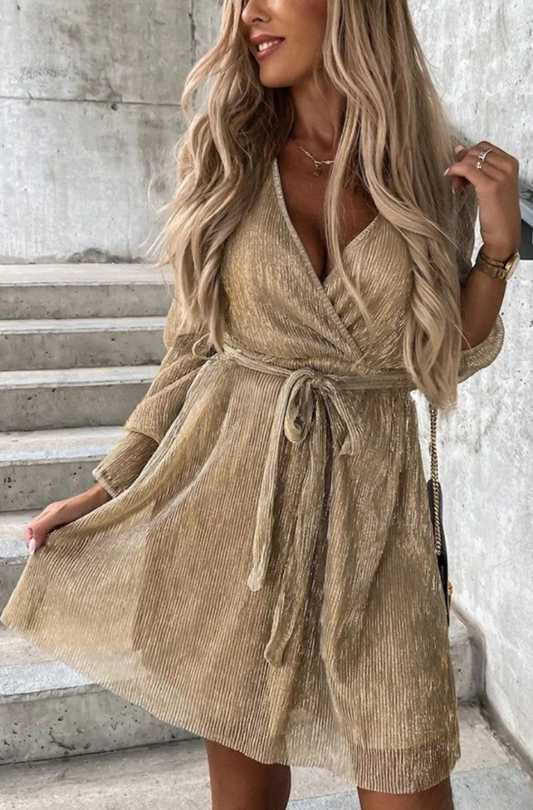 CM | Mini vestido de fiesta de manga larga Night of Luxury