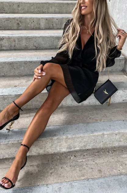 CM | Mini vestido de fiesta de manga larga Night of Luxury